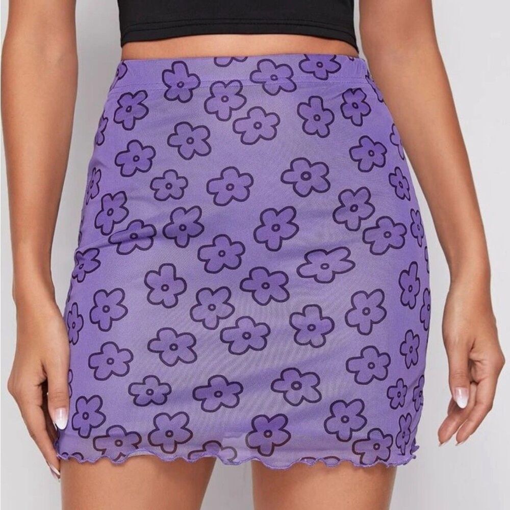 Purple Flowered Skirt
